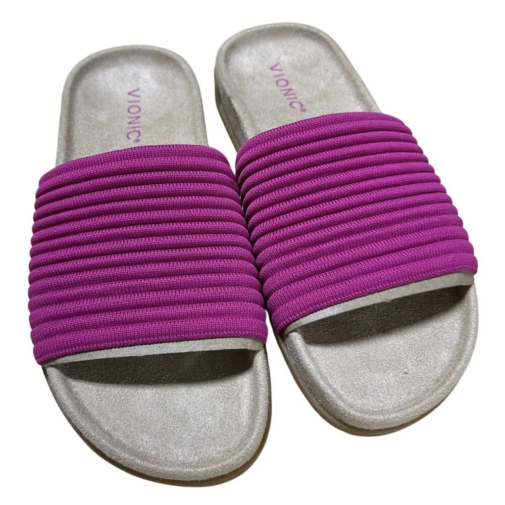 Vionic Evie Knit Slide Sandal Rose Violet Women's Size 6.5 New in Box Condition - Picture 5 of 7